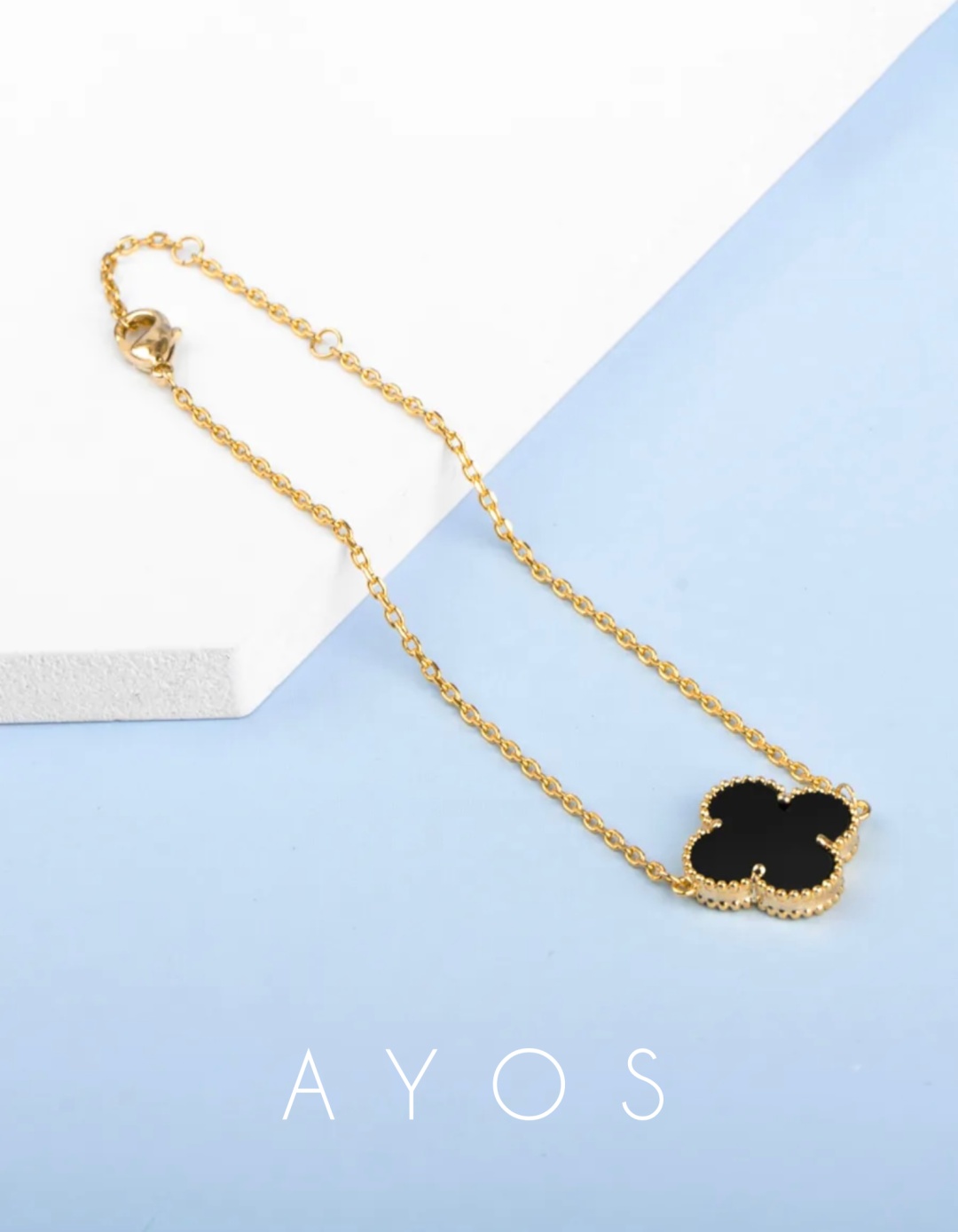 AYOS VC Silver Sterling 925/ORIGINAL - клевер длина 17 см, вес 2.1 г серебро, золото, плетение теннис