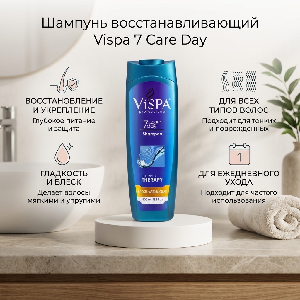 BUMA Vispa 7 care day восстанавливающий шампунь шампунь 400 мл