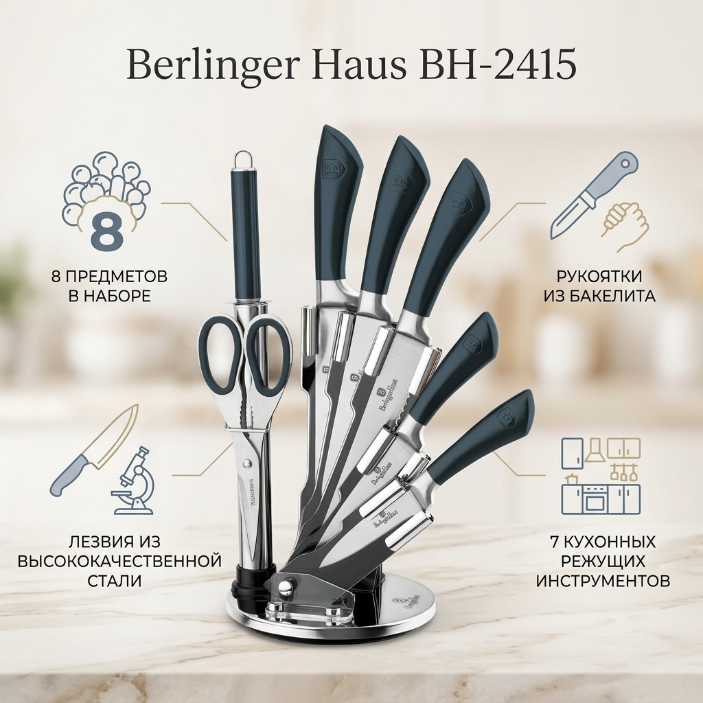 Набор ножей Berlinger Haus, лезвие: сталь 7 шт