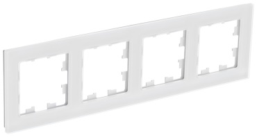 Systeme electric AtlasDesign Nature 4-постовая рамка белое натуральное стекло, натуральное стекло
