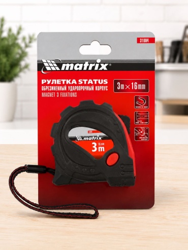 Matrix рулетка бытовая 31004, 3 м х 16 мм