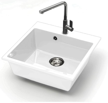 Кухонная мойка Marrbaxx L042G031 50х50х17.5 см, искусственный камень, тон белый
