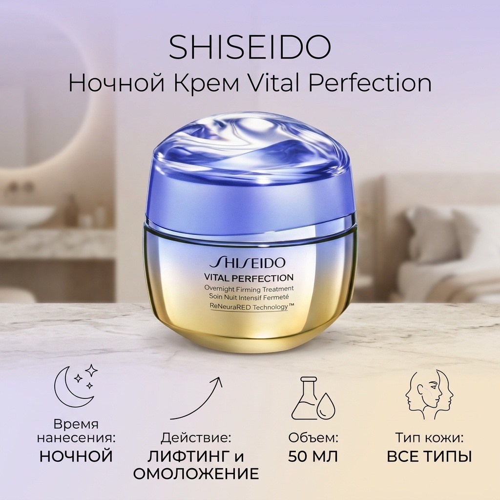 Shiseido крем Vital Perfection Overnight Firming Treatment для лица 50 мл
