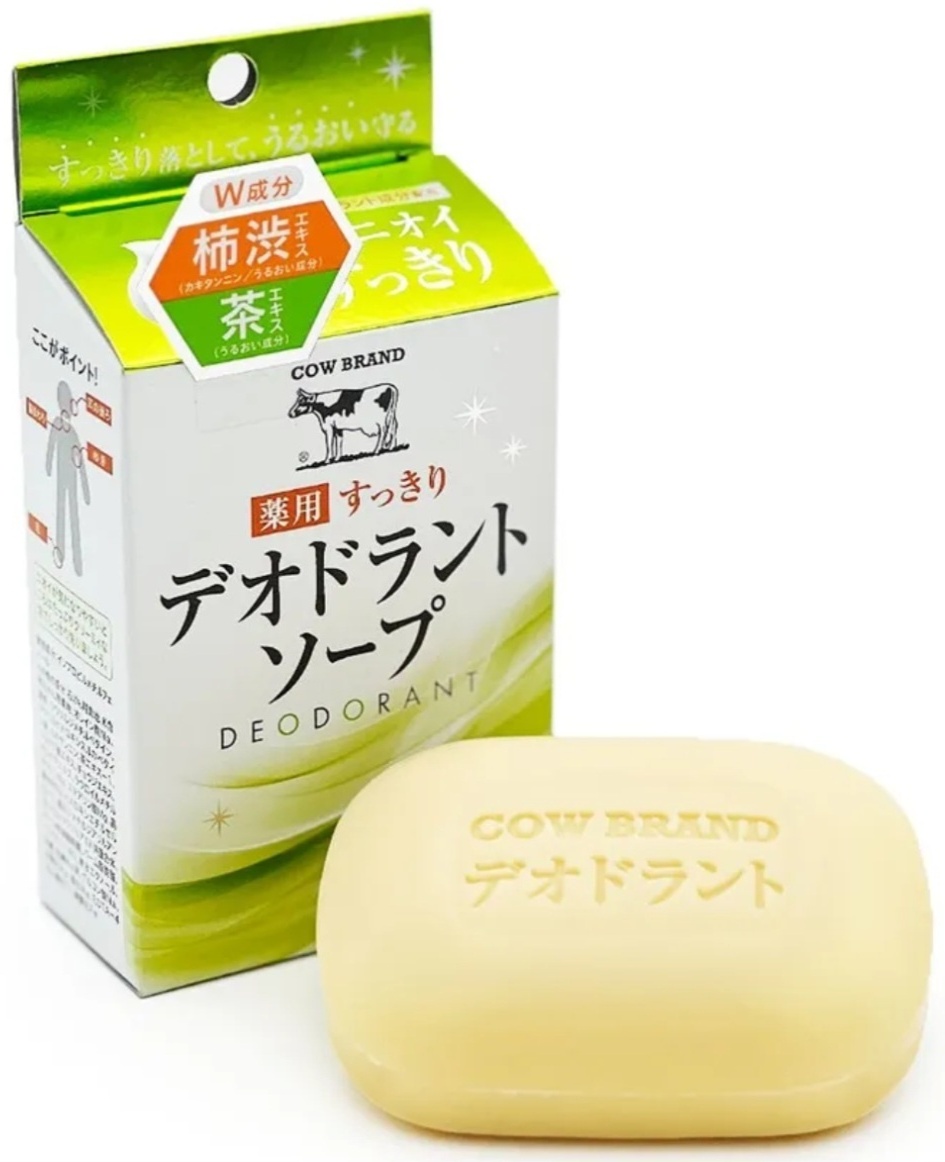 Кусковое мыло банное Cow medicinal refreshing deodorant soap Лечебное дезодорированное мыло 125 г