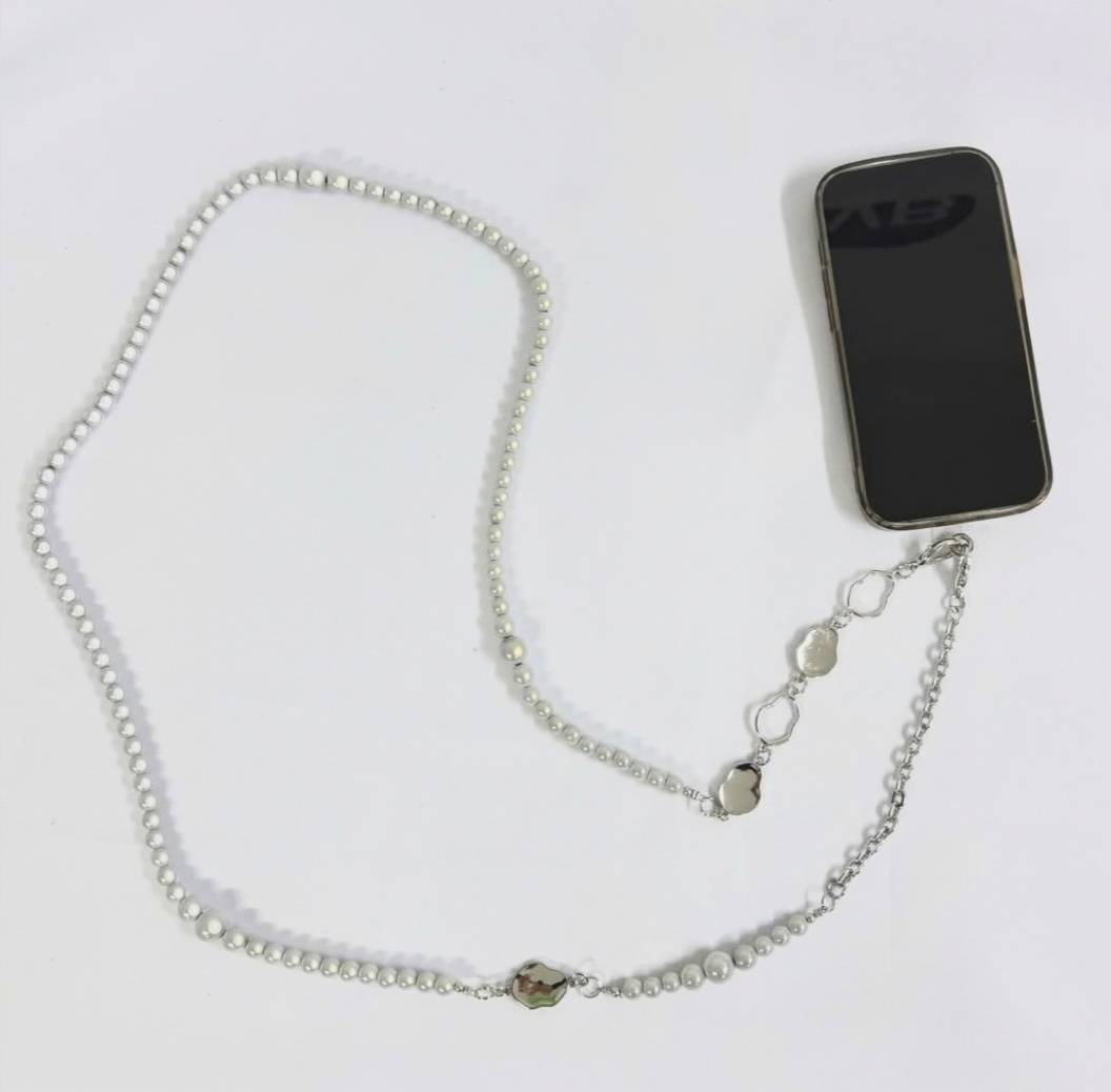 Сотуар для телефона PH-STRAP-PRL-SLV-01 универсальная серебристый