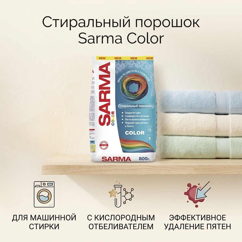 Sarma для цветных тканей Color 0.8 кг