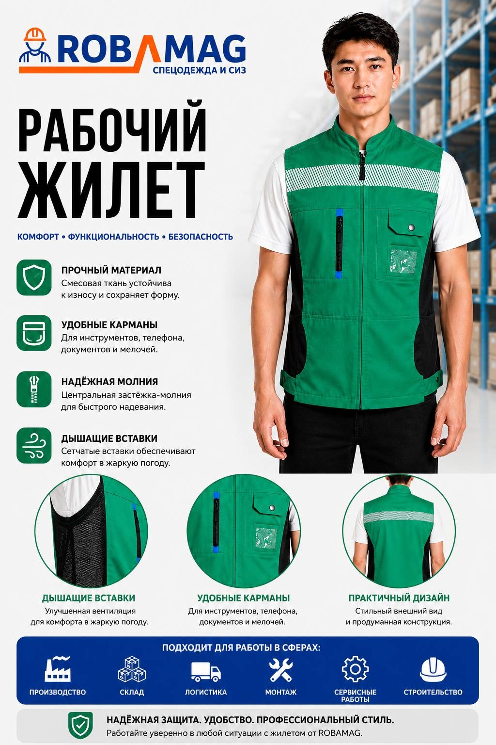 Спецодежда для мужчин ROBAMAG зеленый