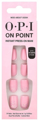 OPI накладные ногти On Point, мгновенные ногти, короткая длина, Modabout Oooh, набор из 27 предметов 27 шт