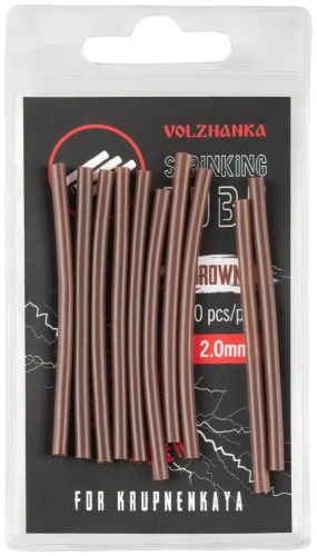 Трубка ВОЛЖАНКА Термоусадочная трубка Shrinking Tube 2.0mm Brown 10 шт диаметр 2 мм