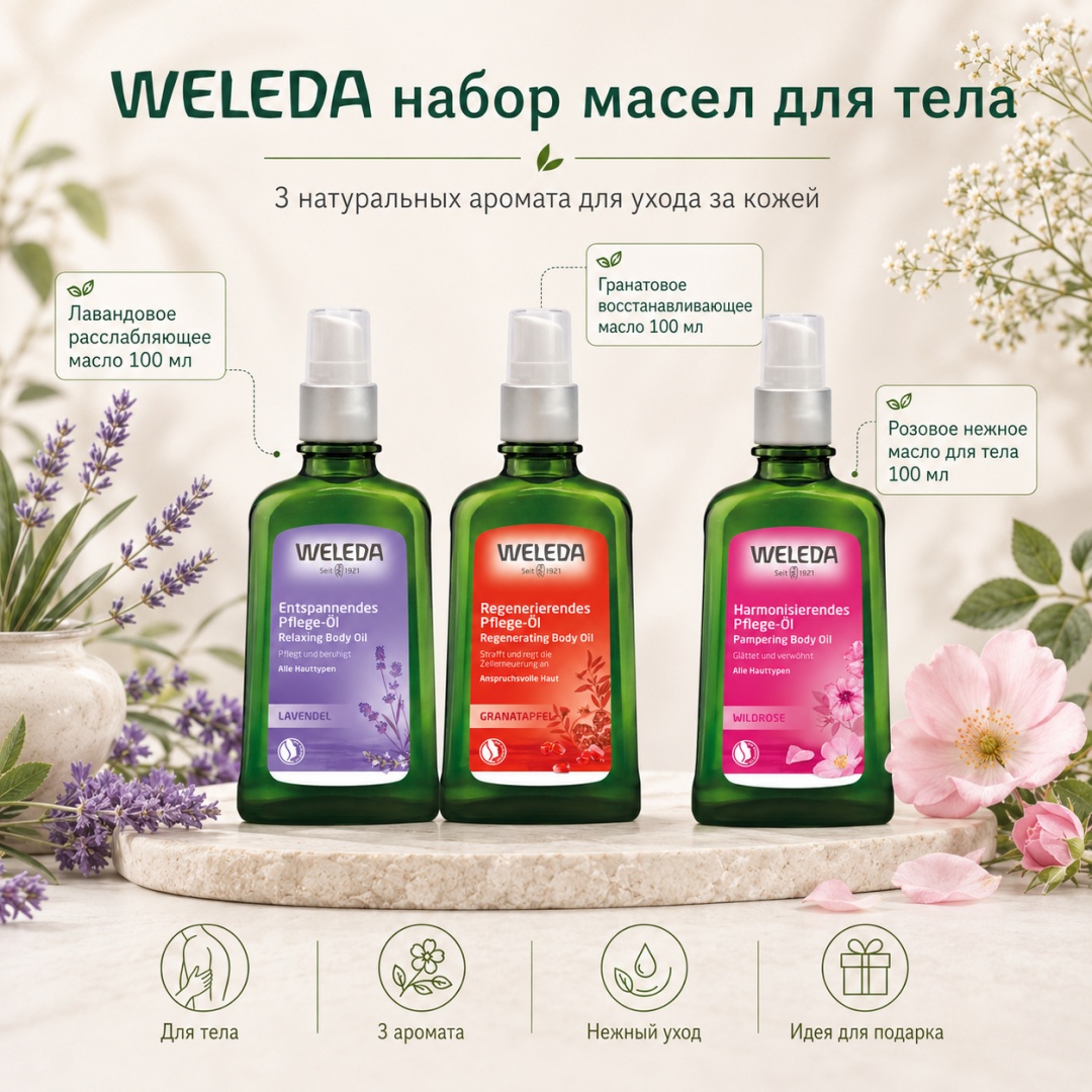 Weleda Масла для тела 3 аромата крем-масло для тела 100 мл