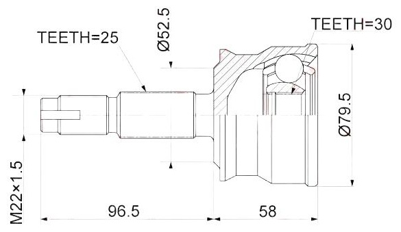 LYNXauto шрус наружный CO3729