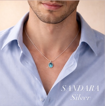 Колье SANDARA silver Холодный блеск длина 45 см вес 3.5 г сплав покрытый серебром 925, искусственный опал