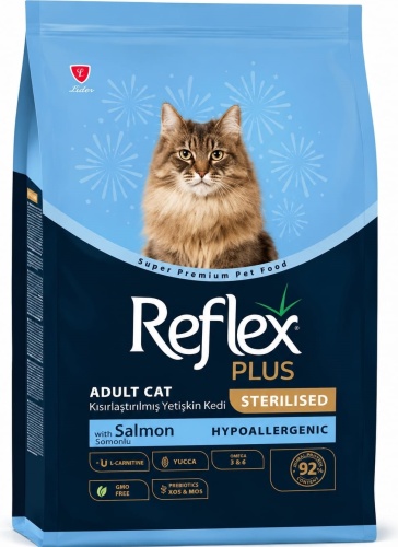 Reflex Plus Adult Sterilised для стерилизованных лосось 1.5 кг