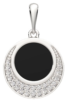 Подвеска Lucente Silver ZO-04G91155 вес 1.41 г серебро, фианит, оникс