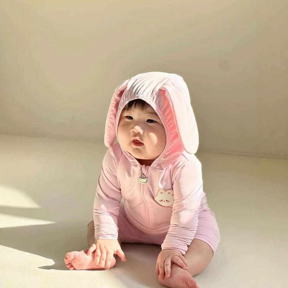 Купальник слитный розовый