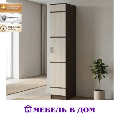 Шкаф-пенал Мебель в Дом Сакура, 40x221.6х61 см, темно-коричневый, светло-коричневый