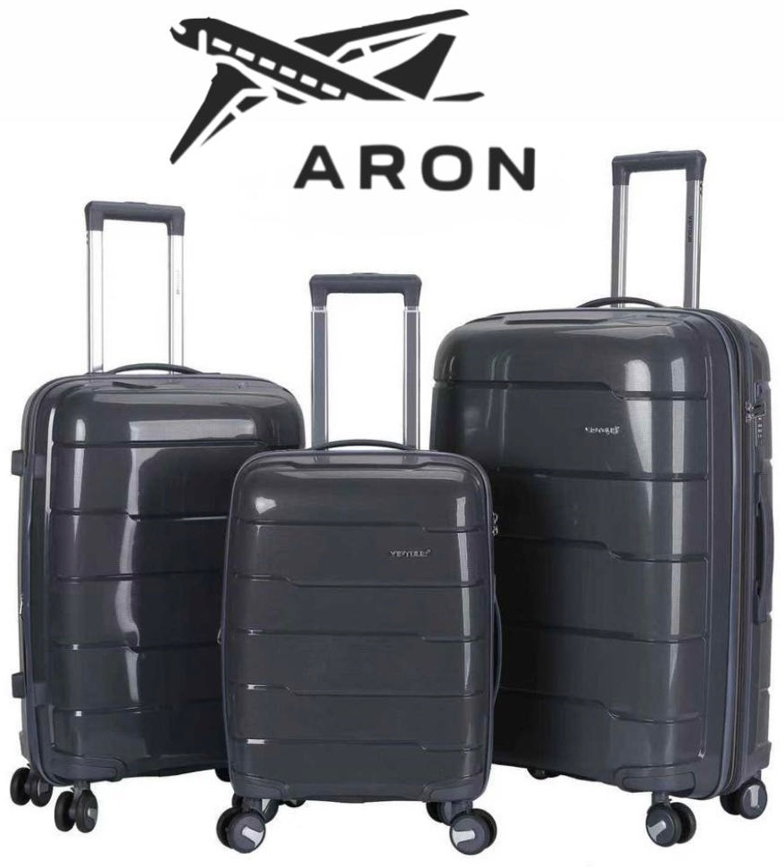 Чемодан ARON-FASHION полипропилен 220 л графит