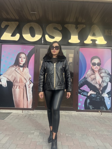 Кожаная куртка Zosya Furs черный