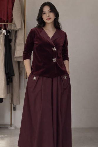 Костюм деловой Zhanat Moda красный, бордовый