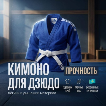 Кимоно для дзюдо синий 170