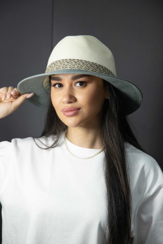 Шляпа CAPPELO размер 56, серый, молочный
