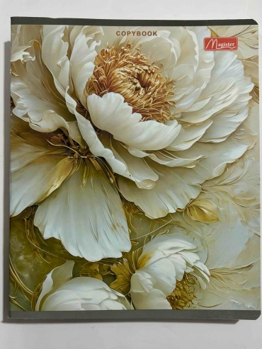 Школьная тетрадь Magister Gold Flowers, 48 л, А5, клетка, мягкая обложка, 4 шт