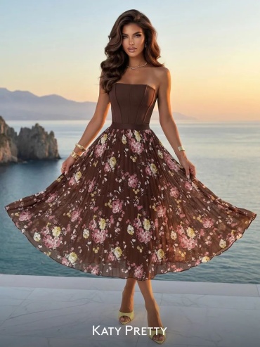 Плиссированная юбка KATY PRETTY коричневый