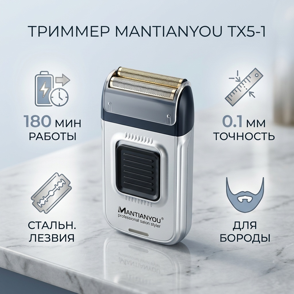 Mantianyou триммер TX5-1 серебряный