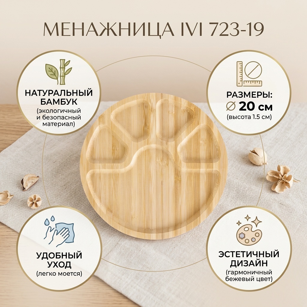 IVI менажница менажница 723-19 723-19 круглая 1 шт