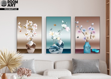 Room Art KZ модульная картина Цветы в вазе 180x90 см