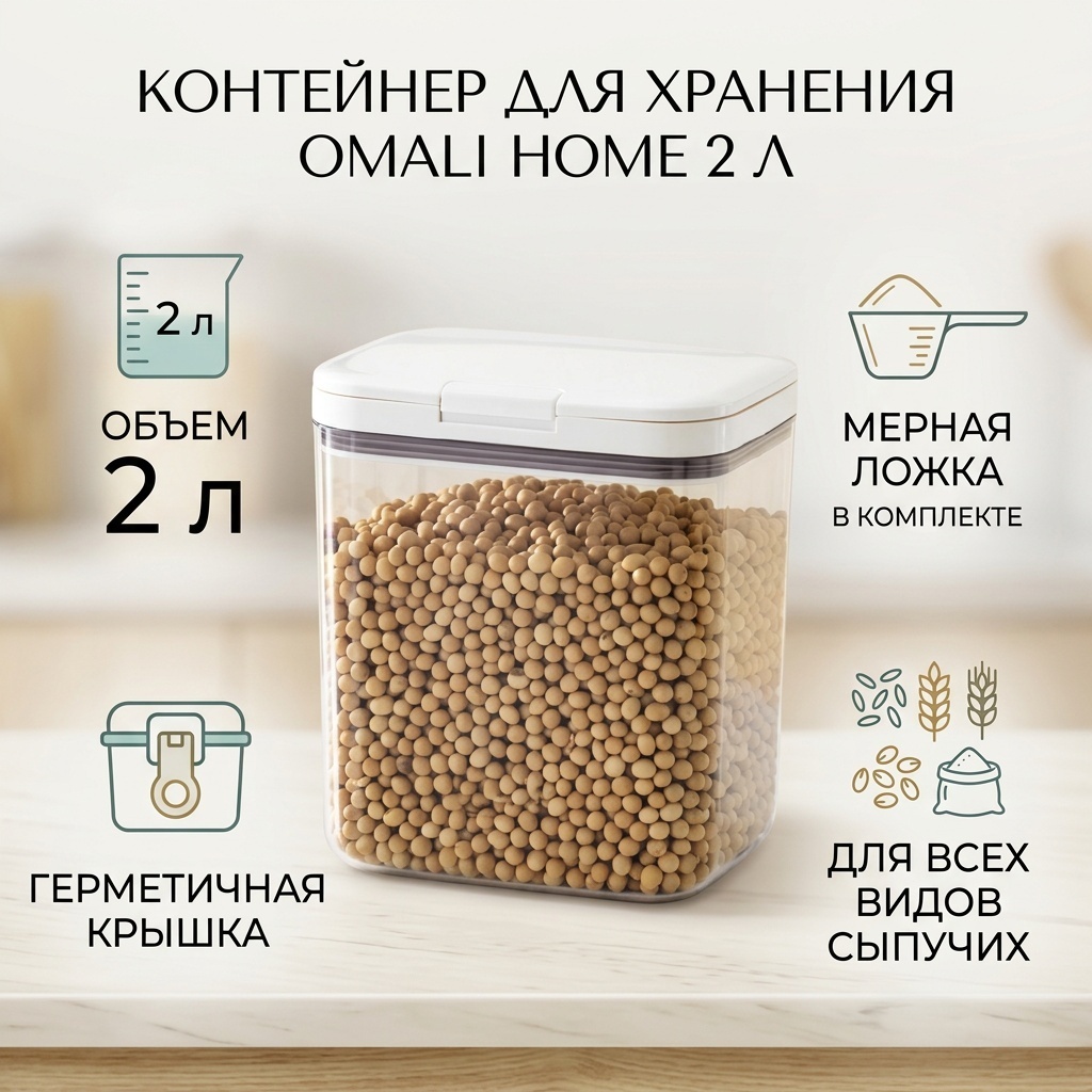 OMALI HOME контейнер 2 л, пластик