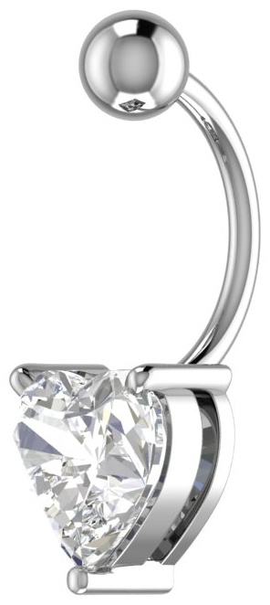Накрутка POKROVSKY JEWELRY для пупка вес 1.81 г серебро, фианит