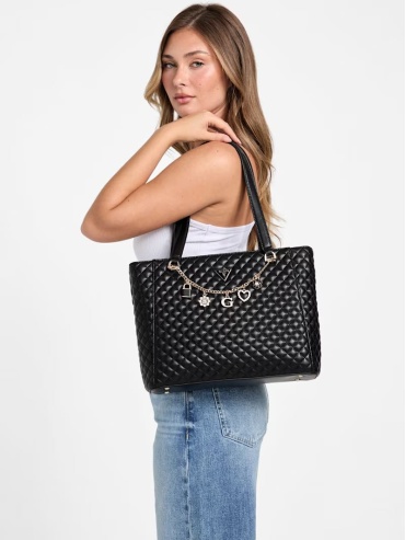 Сумка тоут GUESS искусственная кожа черный