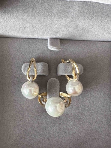 Beny Lux jewellery вес 9.6 г золото, бриллиант, жемчуг