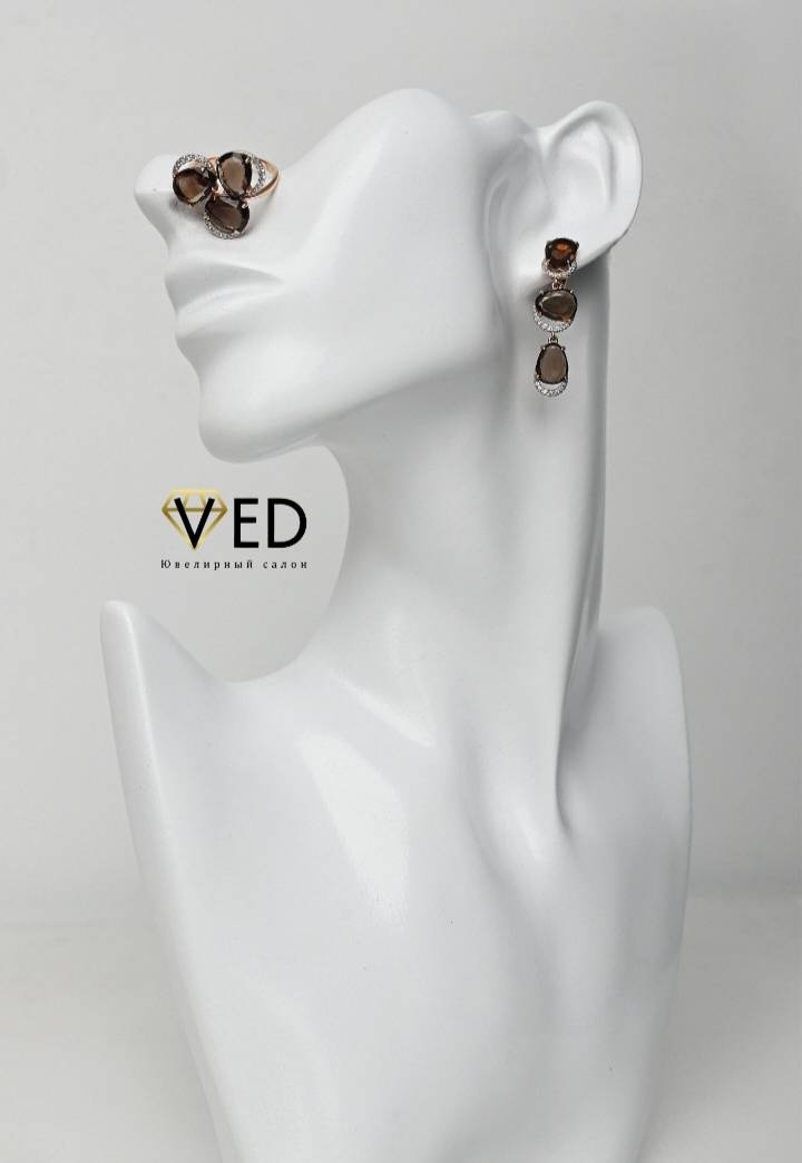 VED 01-438-00-208-1110-46 размер 18 вес 4.52 г золото, фианит, кварц