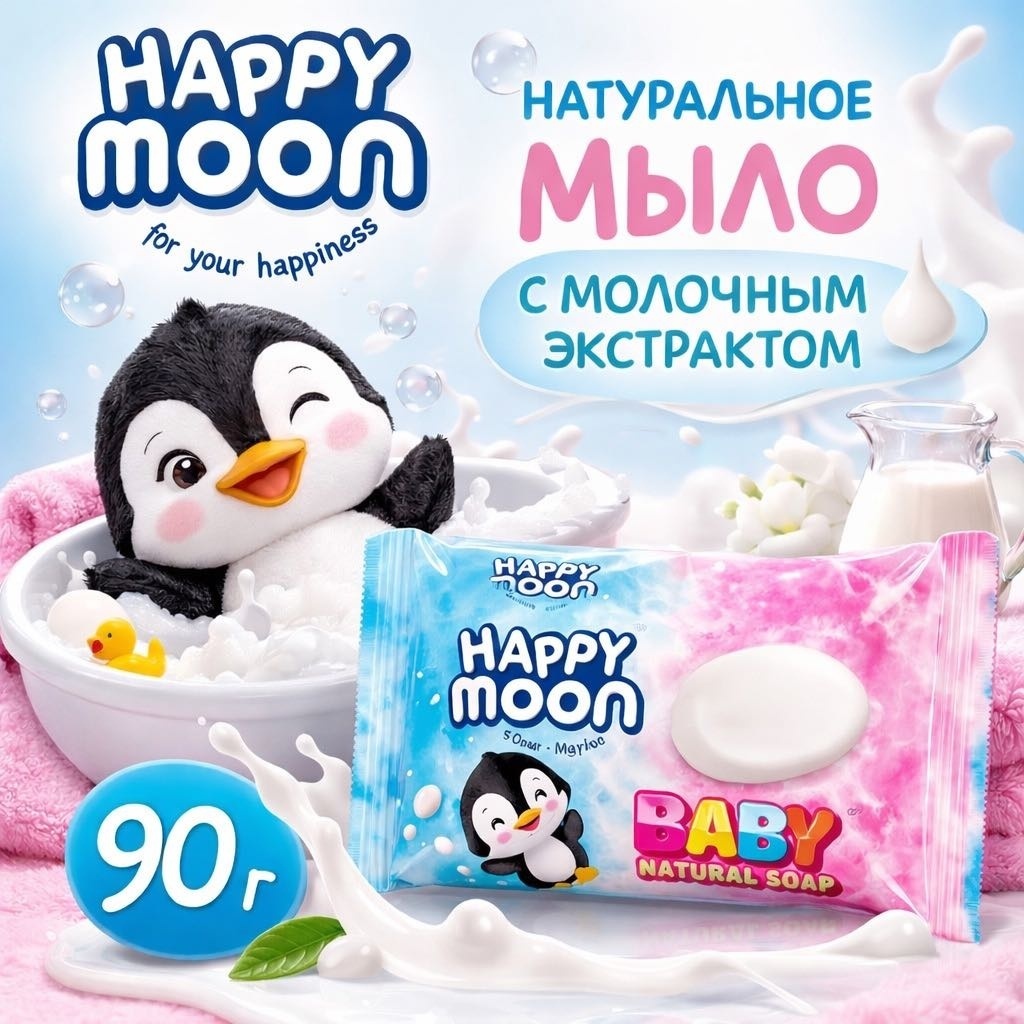Кусковое мыло детское Happy Moon Baby Нейтральный 90 г