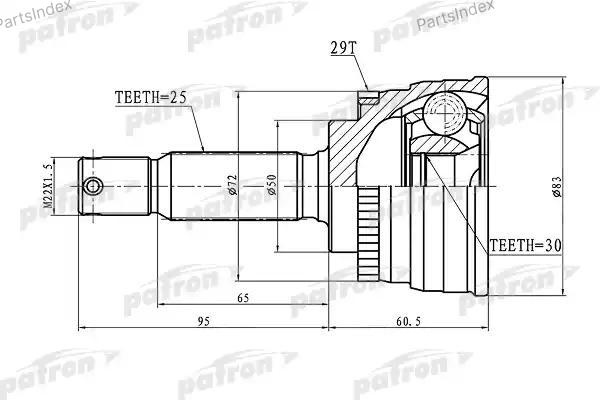PATRON шрус наружный PCV1721
