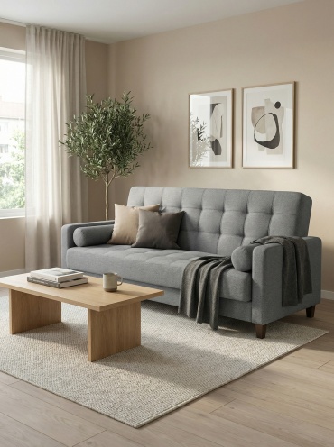 Диван Topaz Аметист, 220х60 см, обивка рогожка, серый