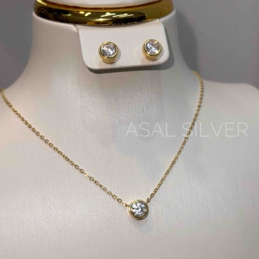 ASAL SILVER 100800 вес 3.5 г серебро, сплав покрытый золотом 24К, фианит Swarovski