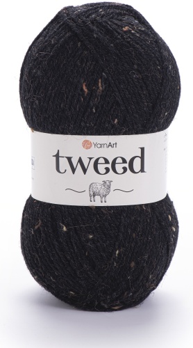 Моток YarnArt Tweed 228 Черный твид с бежевыми вкраплениями 280 м 100 г