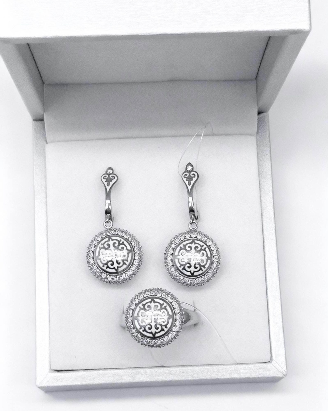 Balausa Jewelry E061-2(1) вес 21 г серебро, фианит, эмаль