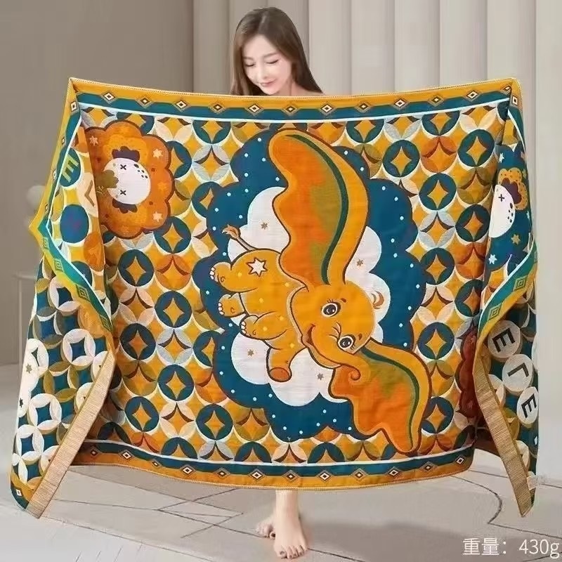 Полотенце 160x80 см, хлопок, муслин, 1 шт,