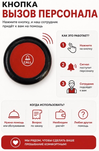 Кнопка вызова персонала LIDERMAXI СТ-08 black черный