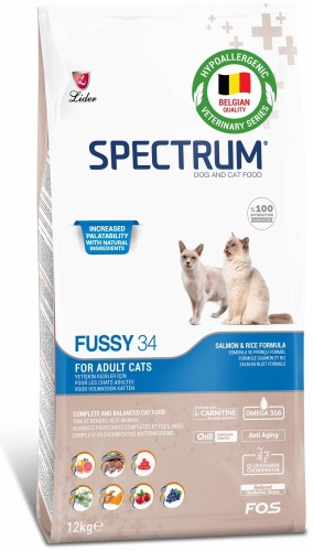 SPECTRUM Fussy 34 для привередливых взрослых лосось, рис 12 кг