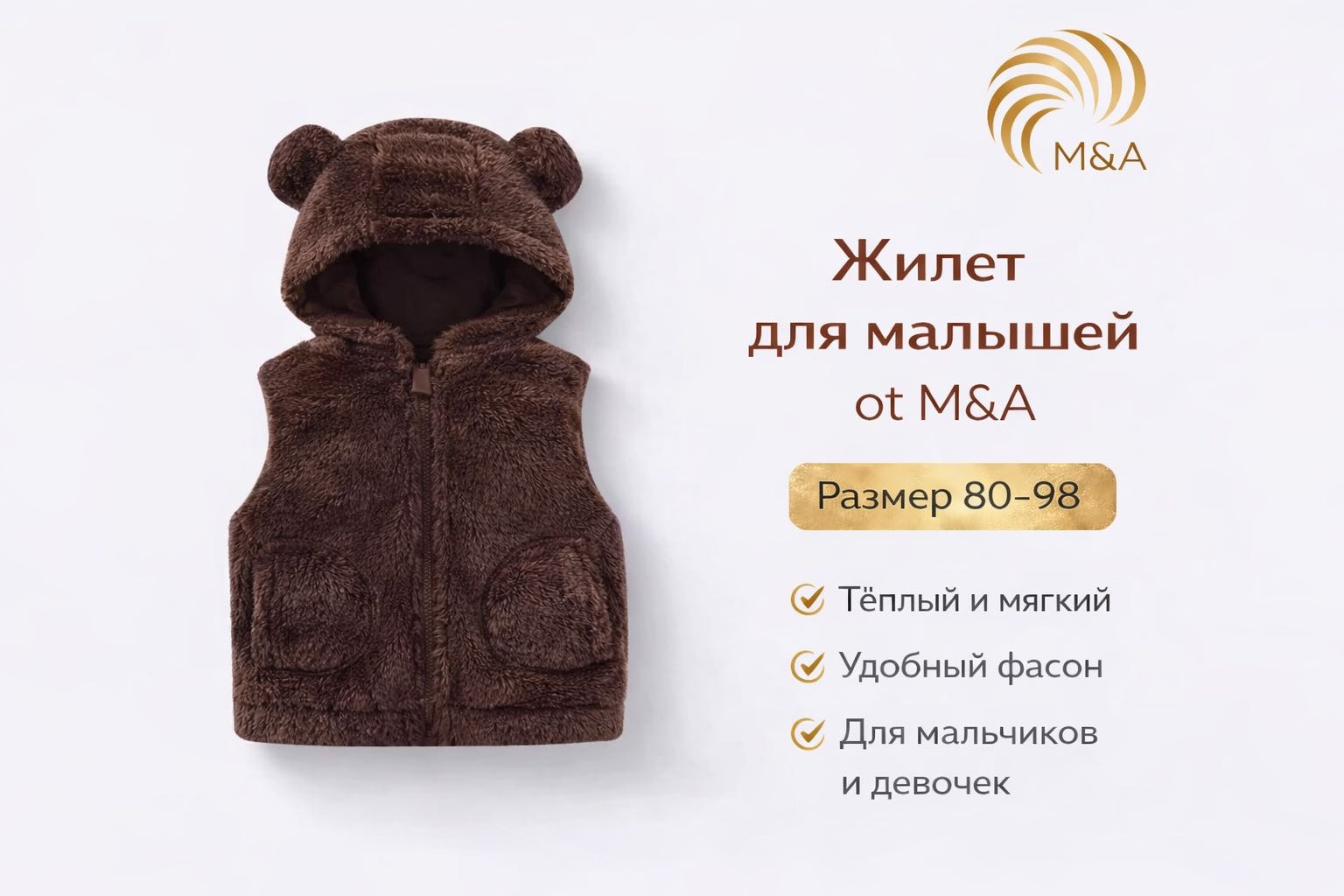 Жилет M&A коричневый