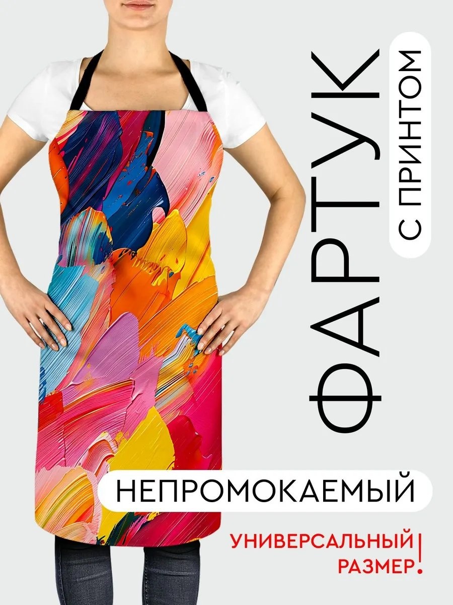Фартук домашний 528608350 81.5x56.5 см полиэстер, ванильный