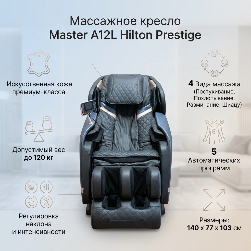 Массажное кресло Garden A12L Hilton Prestige до 120 кг 5 программ