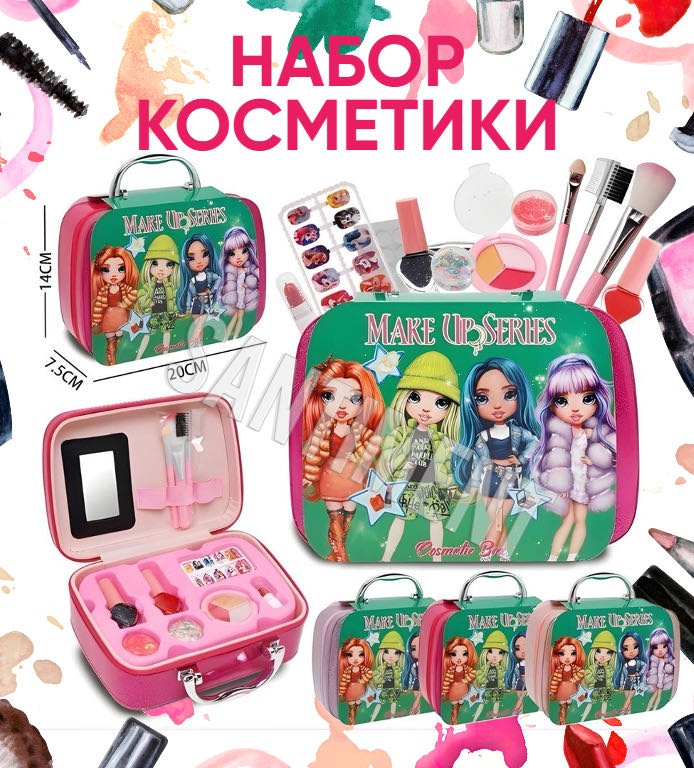 SANTIMENT Набор косметики Makeup Series лак для ногтей, набор, помада, тени, румяна 3+