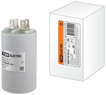 Конденсатор пусковой TDM ELECTRIC SQ0739-0016 450 В, 1 шт.