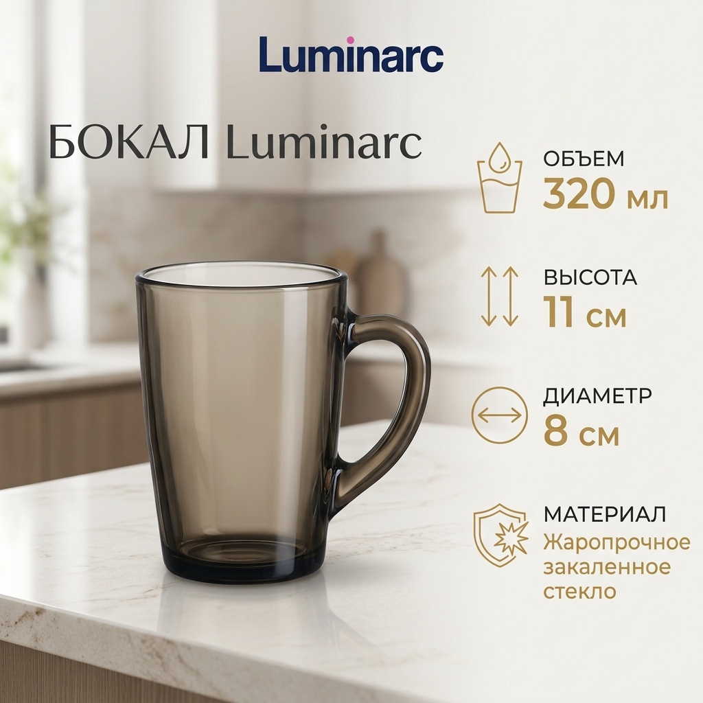 Набор бокалов Luminarc 320 мл, жаропрочное стекло, закаленное стекло, 6 шт
